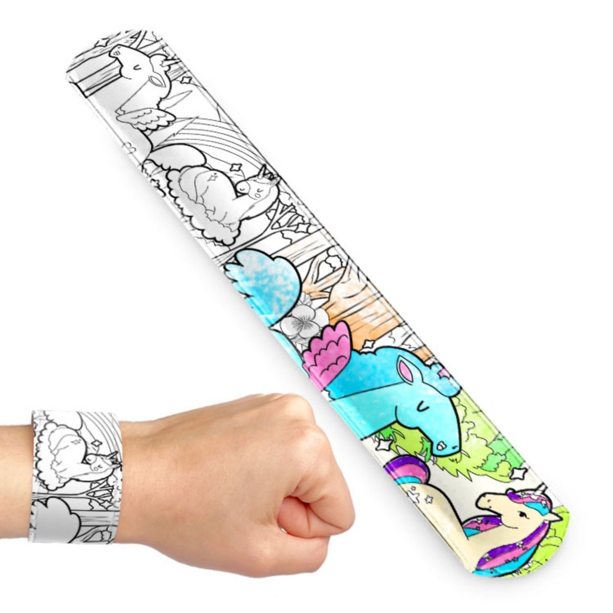 Unicorn Colour In Slap Bracelet - PoundToys